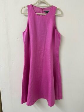 Ralph Lauren Fuchsia Sleeveless Midi A-Line Dress